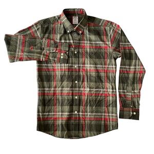 New Brooks Brothers Button Down Shirt Men’s M Plaid Regent Fit Fleece Embroidery